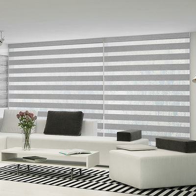Innenbürofenster Zebra Rollerblinde für Tag und Nacht Manuelle offene Funktion