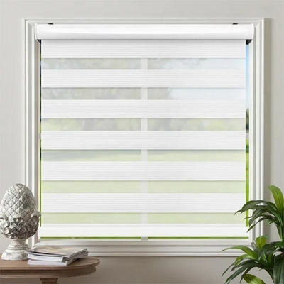 Doppelschichtblinde Vollschwarzfenstervorhang Zebrablinde für modernen Design