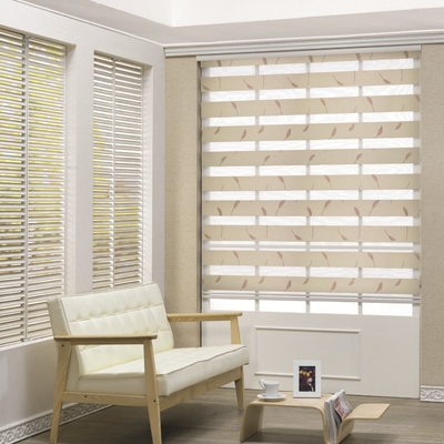 Elektrische Solarschattierung Fensterblinde Horizontale Zebra Blinds für eine hervorragende Leistung