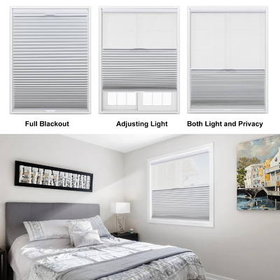 WELLSOURCE Tag- und Nacht-Zellschattierungen, Blackout Top Down Bottom Up Honeycomb Blinds für Fenster, kabellose Fensterblenden