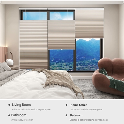 WELLSOURCE Lichtfilterung/Dimout Zellschattierungen Schnurlos, von oben nach unten, von unten nach oben Blinds für Fenster, 1,5 &quot;Einzelzellen-Plea