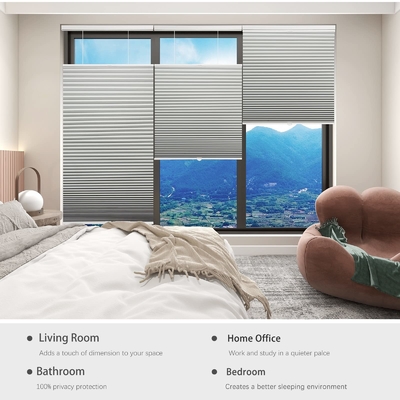 WELLSOURCE Lichtfilterung/Dimout Zellschattierungen Schnurlos, von oben nach unten, von unten nach oben Blinds für Fenster, 1,5 &quot;Einzelzellen-Plea