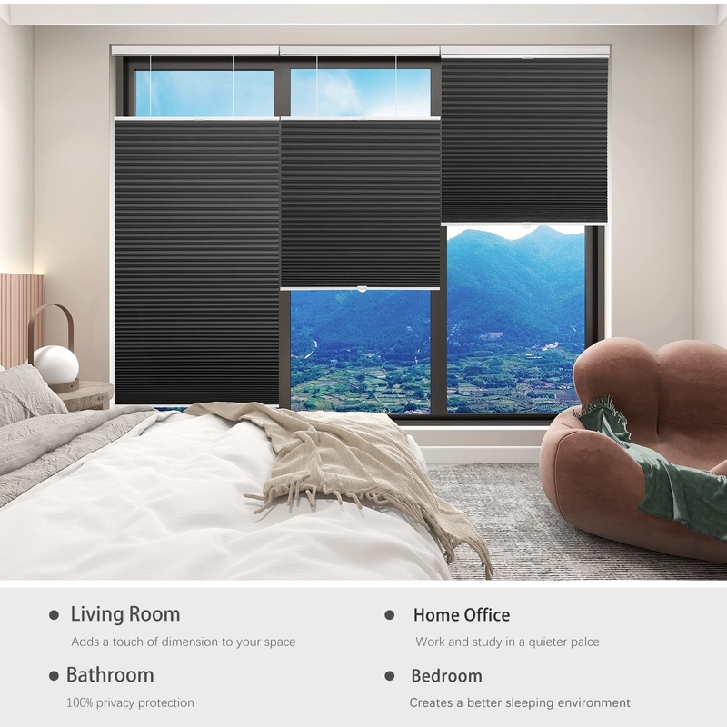 WELLSOURCE Lichtfilterung/Dimout Zellschattierungen Schnurlos, von oben nach unten, von unten nach oben Blinds für Fenster, 1,5 &quot;Einzelzellen-Plea