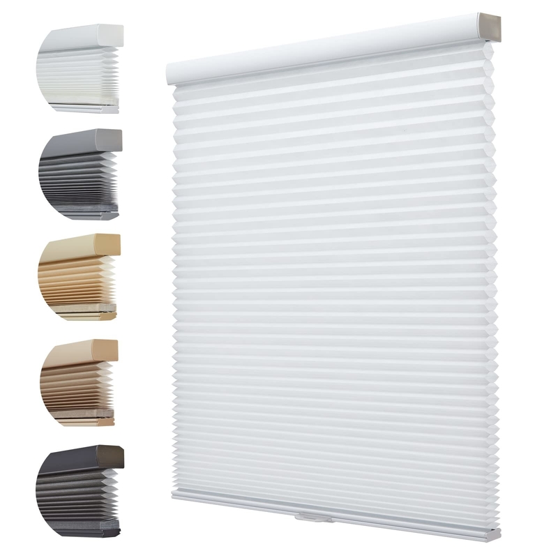 WELLSOURCE Kabellose Zellschatten ohne Bohrungen Honighals Blinds Vernichtung für Fenster Schlafzimmer, Büro einfach zu installieren